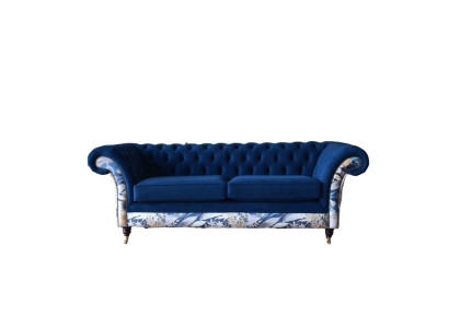 Chesterfield Royal Blue e Velvet Couch Upholstery Seat Lounge Sofas Couches