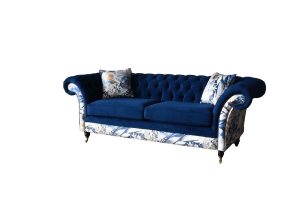 Chesterfield Royal Blue e Velvet Couch Upholstery Seat Lounge Sofas Couches