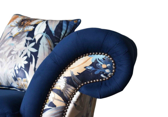 Chesterfield Royal Blue e Velvet Couch Upholstery Seat Lounge Sofas Couches