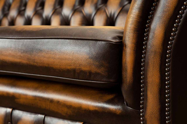 Brown Sofa 3 Seater Couch design Chesterfield Upholstery Seat Leather new