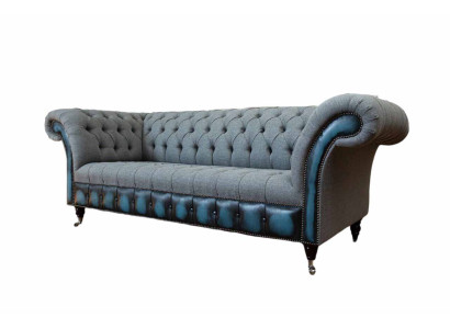 Chesterfield Sofa Upholstery Designer Couches Sofas Suite Three Seater Gray