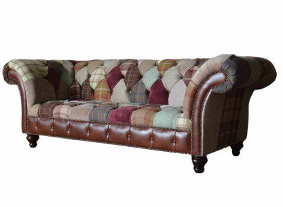Three Seater Sofa Seat Cushion Chesterfield Fabric Couch Modern Furniture new