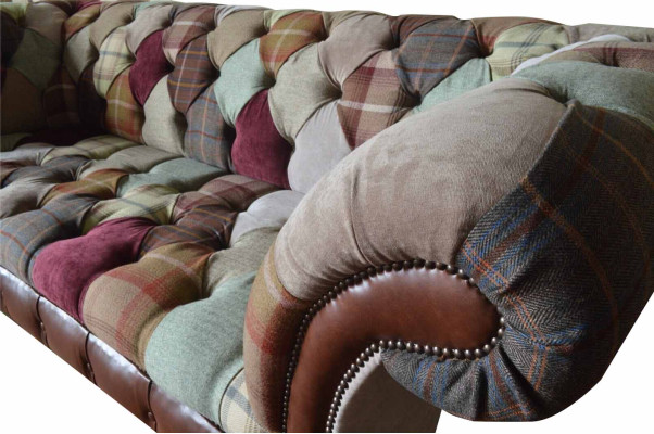 Three Seater Sofa Seat Cushion Chesterfield Fabric Couch Modern Furniture new