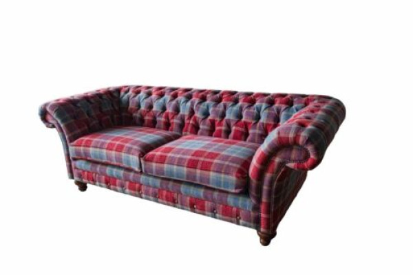 Chesterfield Modern 3 Seater Designer Sofa Luxury Upholstery Couch Fabric Textile new