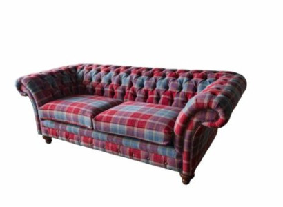 Chesterfield Modern 3 Seater Designer Sofa Luxury Upholstery Couch Fabric Textile new