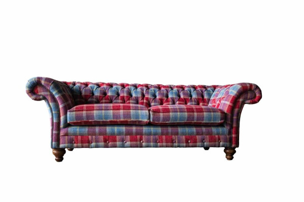 Chesterfield Modern 3 Seater Designer Sofa Luxury Upholstery Couch Fabric Textile new