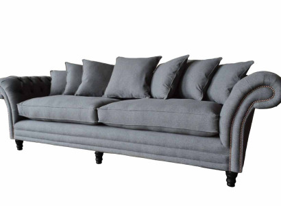 Chesterfield Couch Upholstery Sofas Classic Sofa 4 Seater Couches Gray