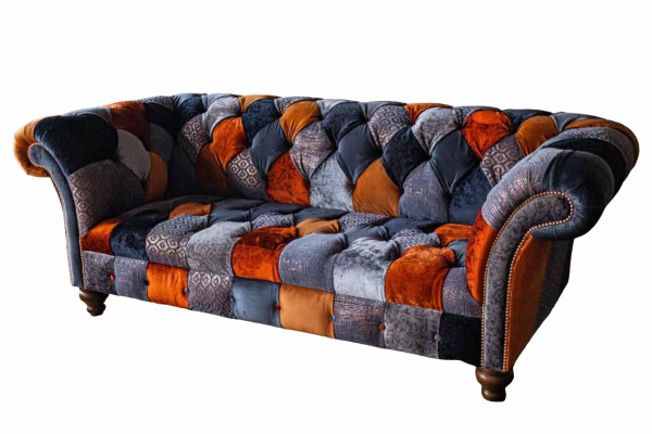 Chesterfield 3 Seater Sofa Couch Textile Velvet Luxury Upholstery Seat Big Velvet