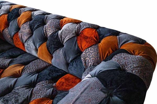 Chesterfield 3 Seater Sofa Couch Textile Velvet Luxury Upholstery Seat Big Velvet