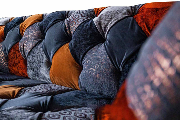 Chesterfield 3 Seater Sofa Couch Textile Velvet Luxury Upholstery Seat Big Velvet