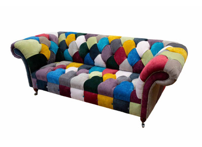 Chesterfield Sofa Upholstery Design Multicolor Seat Textile Couch Living room