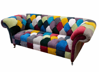 Chesterfield Sofa Upholstery Design Multicolor Seat Textile Couch Living room
