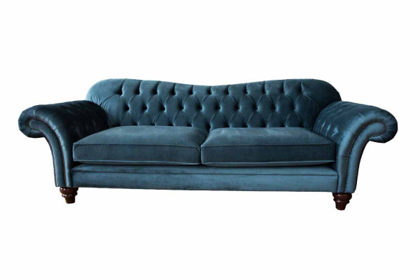 Turkis Sofa Luxury Textile Chesterfield Couch Sofas Blue Upholstery Seater Design
