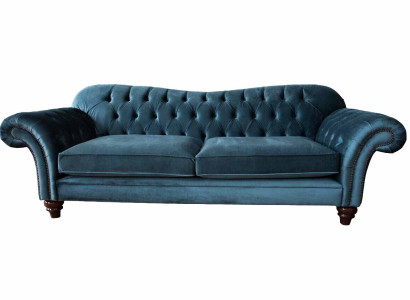 Turkis Sofa Luxury Textile Chesterfield Couch Sofas Blue Upholstery Seater Design