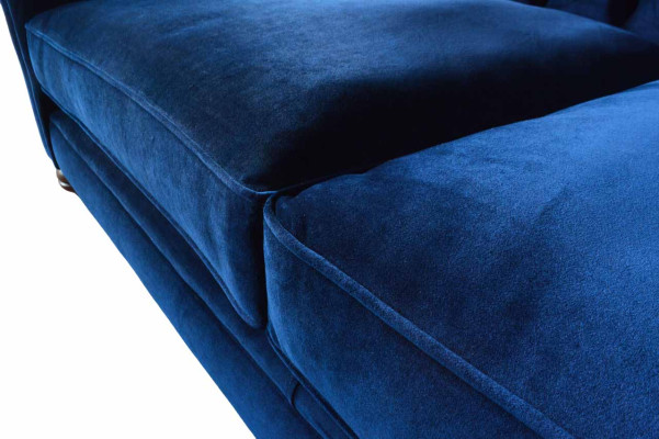 Three Seater Sofa 3 Seater Sofas Blue Fabric Living room Luxury Seat xxl big
