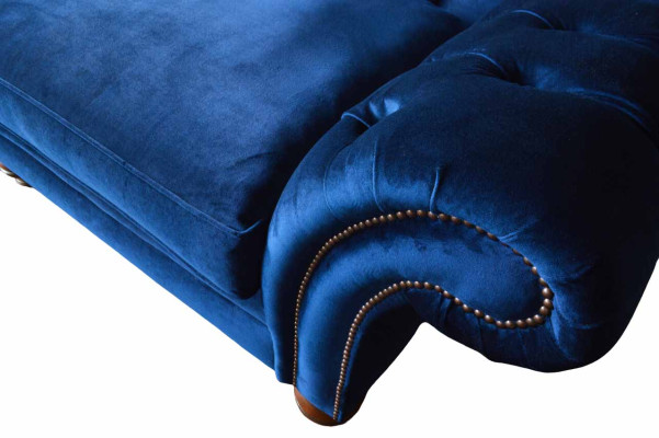Three Seater Sofa 3 Seater Sofas Blue Fabric Living room Luxury Seat xxl big