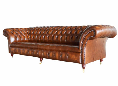 Sofa 4 Seater Chesterfield Design Luxury Sofa Upholstery Couch new Brown