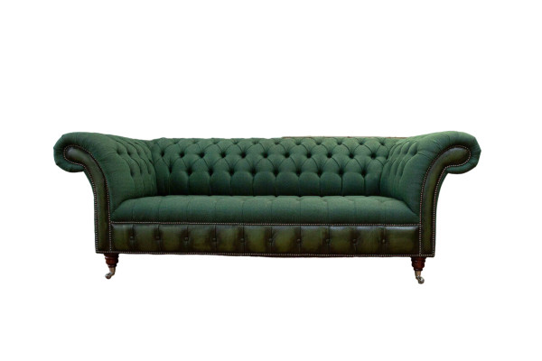 Chesterfield Sofa 3 Seater Couch Upholstery Fabric Leather Couches Textile new