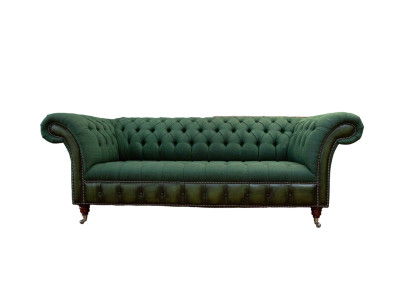Chesterfield Sofa 3 Seater Couch Upholstery Fabric Leather Couches Textile new