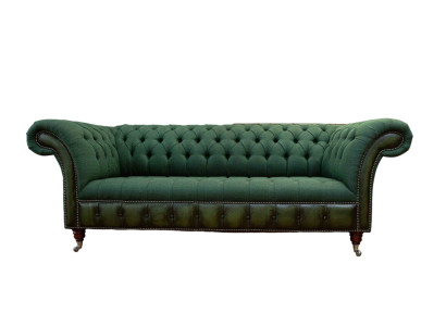 Chesterfield Sofa 3 Seater Couch Upholstery Fabric Leather Couches Textile new