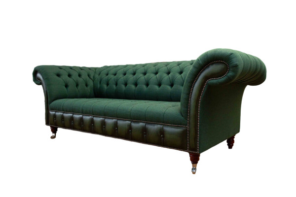 Chesterfield Sofa 3 Seater Couch Upholstery Fabric Leather Couches Textile new