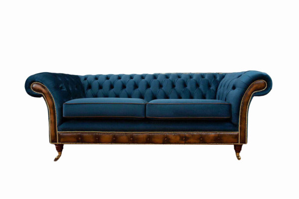 Design Three Seater Couch Upholstery Sofa Chesterfield Room Furniture Seat