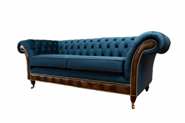 Design Three Seater Couch Upholstery Sofa Chesterfield Room Furniture Seat