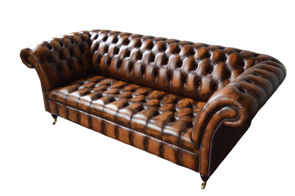 Chesterfield 3 Seater Sofa Leather Sofa Couch Upholstery Seat Brown Sofas new