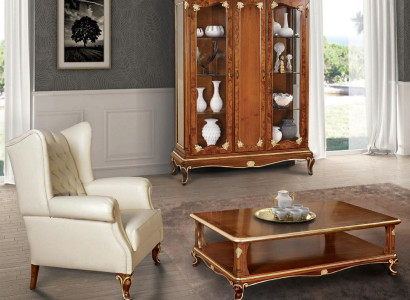 Classic Display case Furniture Living room set Wardrobe with Coffee table Display case Italy