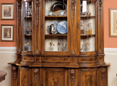 Furniture Glass Cabinet Display Case Wood Showcases Glass Wardrobe Cabinets Sideboard Italy