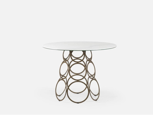 Dining room table Dining table Round kitchen table with metal table legs 100×100cm new