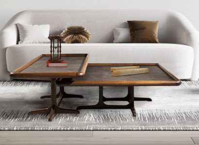 Chic set of 2x square coffee table set for living room modern