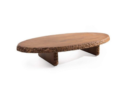 Stylish coffee table with wooden top in light brown color modern
