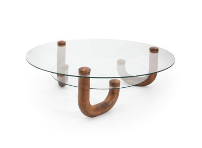 Luxurious Wood Coffee table with glass top Stylish Furniture for Living room
