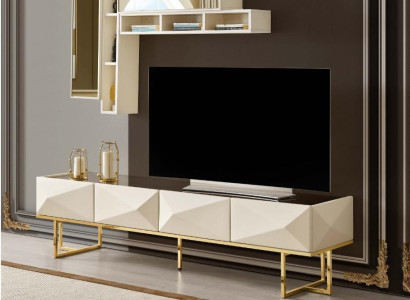 Sideboard TV cabinet Lowboard Wall unit TV stand Wardrobe Wood Beige shelves