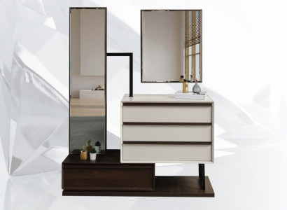 Dressing table Dressing table Console table Mirror Wood White Bedroom