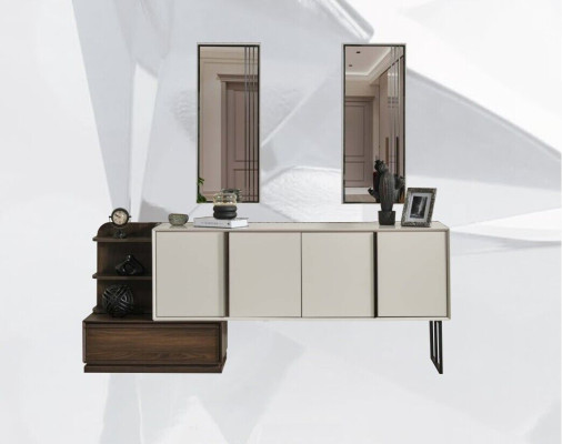 Wardrobe Sideboard with Mirror Sideboard Group Modern Chest of drawers White