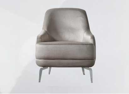 Armchair Wing Chair Cocktail Chair Fabric Modern Gray Seater Living room