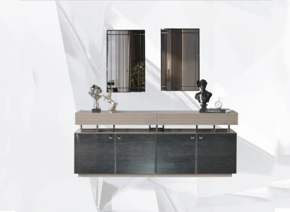 Sideboard with Mirror Sideboard Suite Wardrobe Modern Chest of drawers Gray