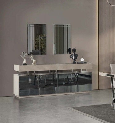 Sideboard with Mirror Sideboard Suite Wardrobe Modern Chest of drawers Gray