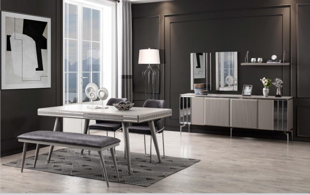 Suite Sideboard with Mirror Wardrobe Sideboard Gray Chest of drawers Wood