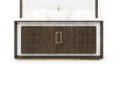 Brown Bathroom cabinet Bathroom furniture Shelf Bathroom cabinet Wooden shelves