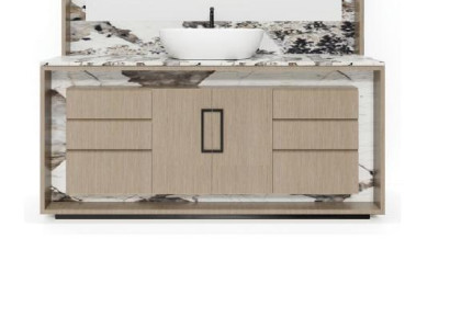 Beige Bathroom cabinet Bathroom furniture Shelf Bathroom cabinet Wooden shelves