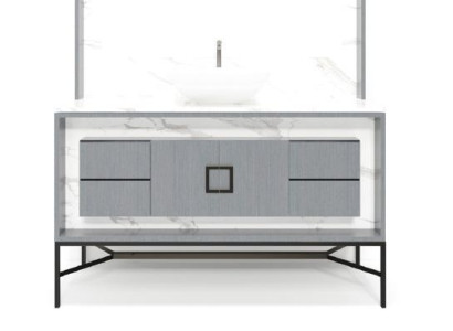Bathroom cabinet Gray Bathroom furniture Shelf Bathroom cabinet Wooden shelves Furniture