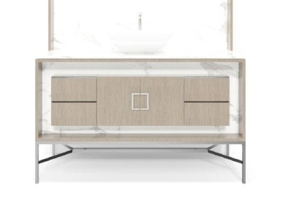 Beige Bathroom cabinet Bathroom furniture Shelf Bathroom cabinet Wooden shelves Furniture