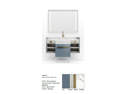 Blue he Bathroom cabinet Bathroom furniture Shelf Bathroom cabinet Wooden shelves