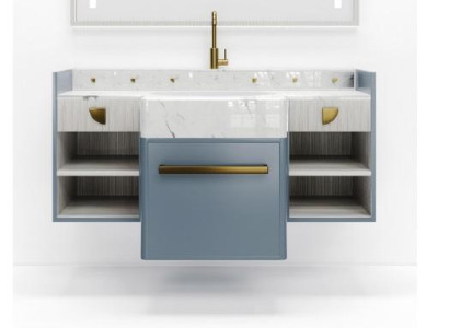 Blue he Bathroom cabinet Bathroom furniture Shelf Bathroom cabinet Wooden shelves
