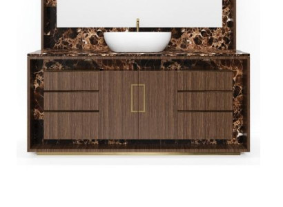 Brown Bathroom cabinet Bathroom furniture Shelf Bathroom cabinet Wooden shelves