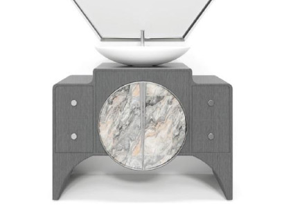 Gray SEBASTIAN Washbasin Italian bathroom base cabinet Classic Furniture