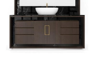 Brown Bathroom cabinet Bathroom furniture Shelf Bathroom cabinet Wooden shelves